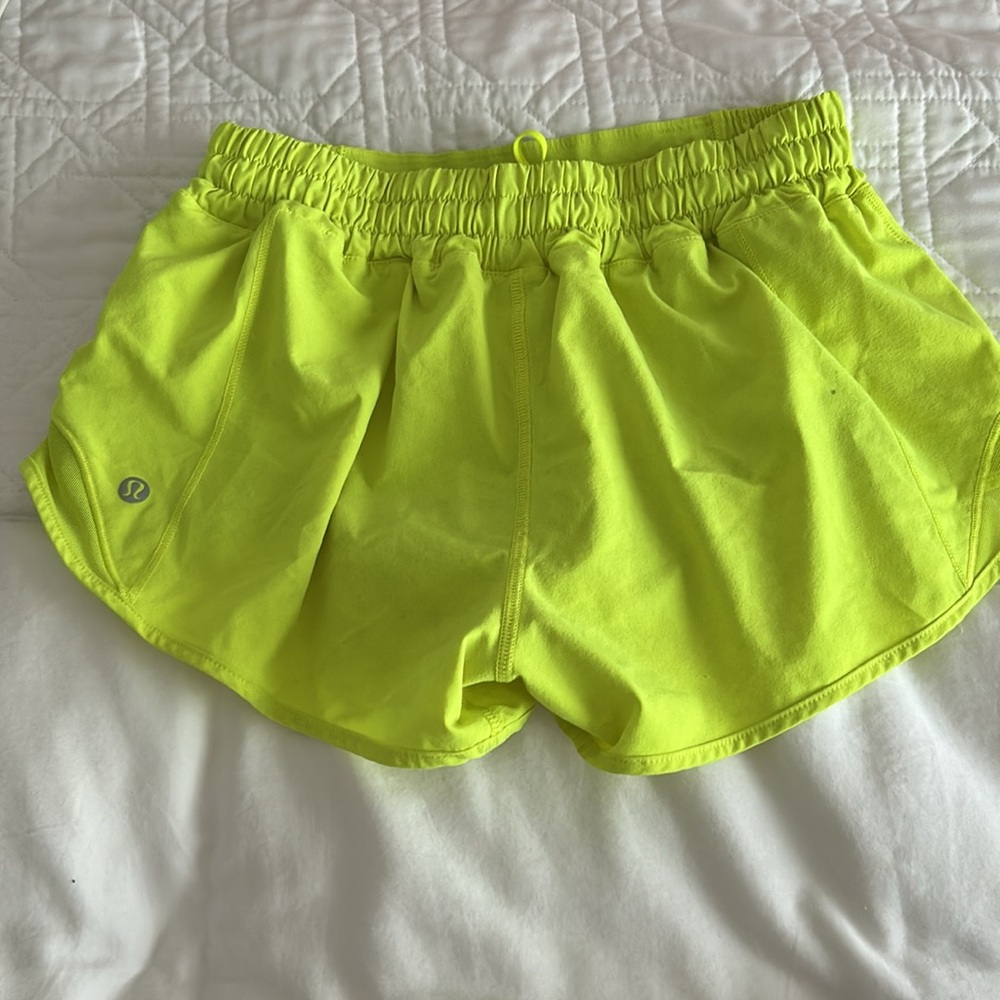 Neon Yellow lululemon hotty hot shorts 2.5 inch low rise Women's Athletic Shorts